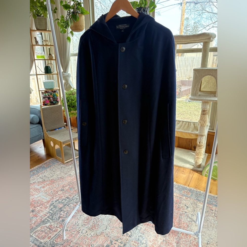 The J. Peterman Company Women’s Navy Hooded Cape/Poncho